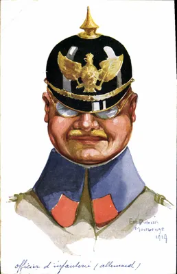 Infanterieoffizier (deutsch) — Karikatur — Em Dubelis, Maubeuge 1914
