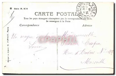 Menina em vestido rosa — brincando com contas — G. Piprot, Paris, Série N. 878 — Verso