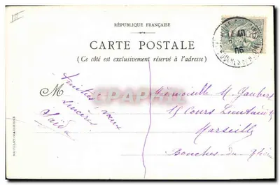 Paisagem holandesa — moinho de vento, barco a vela, flores de girassol — editor MOUILLOT-MARSEILLE, n° 11 — Verso