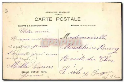 Flores em um sapato — Melhor Ano — Depositado GUYLO, Paris — Verso