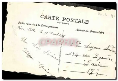 Bandeiras francesa e italiana — flor rosa — lembrança afetuosa e feliz aniversário — editor não visível — Verso