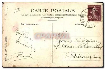 Dwie krukowice na kominie — ilustracja F. Giauflino — J.P. Paris nr 133 — Rewers