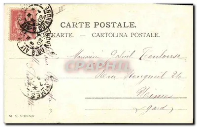 Giovane donna con cappello a piume — ritratto — M. M. Vienne, editore — Verso