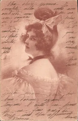 Young woman in a ruffled dress — M. M. Vienne, publisher — n° III