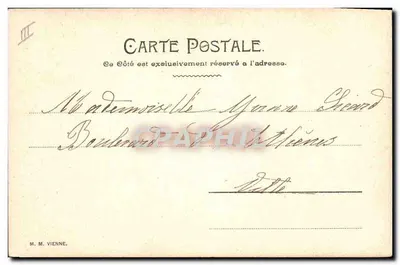 Young woman in a ruffled dress — M. M. Vienne, publisher — n° III — Back