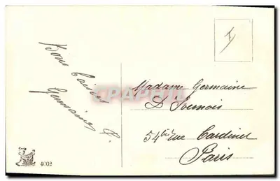 Casal jovem e filhote — Páscoa — editor anônimo, série 4002 — Verso