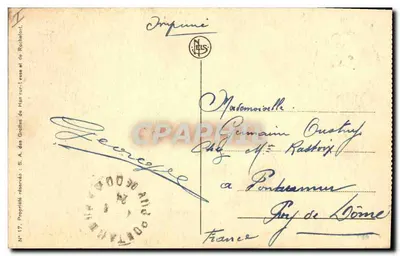 Bilhete postal antigo Gruta Grutas de Han A grande draperia — Verso