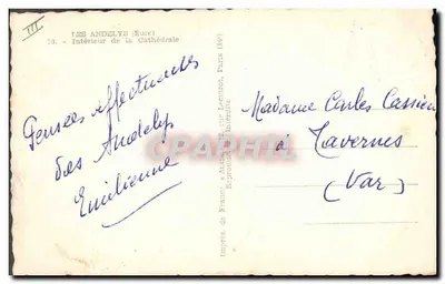 Interior de la Catedral de Andelys (Eure) — vista del órgano — editor Alcioni — Reverso