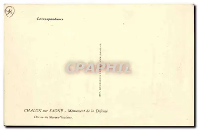 Chalon-sur-Saône — Monument da Defesa — obra de Moreau-Vauthier — Verso