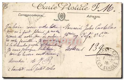 Niort — Monumento de los Combatientes de 1870 — N.G. — Reverso