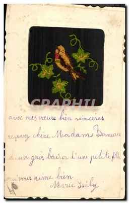 Uccello su fondo nero — Carta di auguri per l'anno nuovo — Editore non identificato — Verso