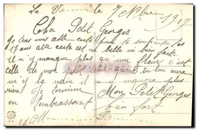 Buona Festa — Carta di auguri ricamata — Editore D. L. Dufour, n° 103 — Verso