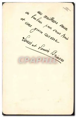 Fiori blu ricamati — Buon Anno — Louis e Louise Brianco — Verso
