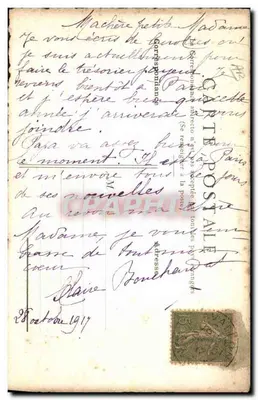 Nachtansicht mit Turm und Mondschatten — Verlag: Émile de Rostas, Nr. 123 — Rückseite