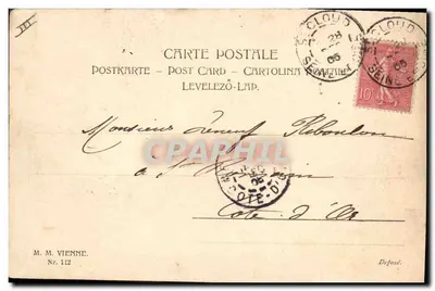 Jovem mulher com chapéu — editor M. M. Vienne, n° 112 — Verso