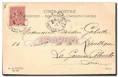 Due giovani donne e un cervo — Auguri Sinceri — M. M. Vienna, Nr. 203 — Verso