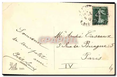 Dziewczyna grająca w Avril — Ier Avril — wydawca GEMEAUX, n° 7025 — Rewers
