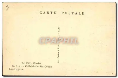 Albi - Catedral de Santa Cecília — Os Órgãos — Editor A.P.A. n°12 — Verso