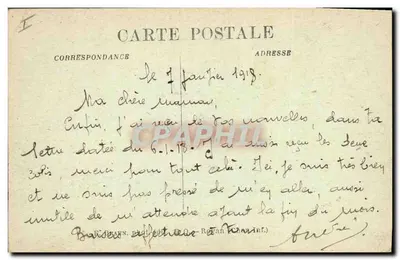 Angoulême — O Palácio de Justiça e a Praça do Mûrier — Editor: Charente, n° 2401 — Verso