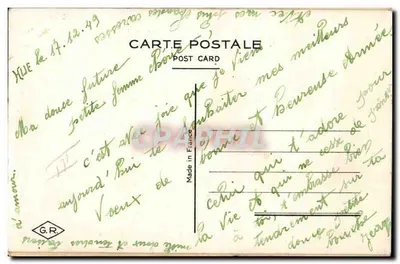 Bouquet de tulipanes — motivo bordado — editor G.R. France — Reverso