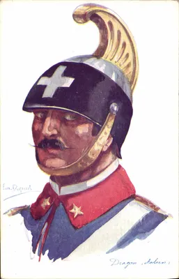 Dragão italiano — ilustração de um soldado em uniforme — por Em. Dupur