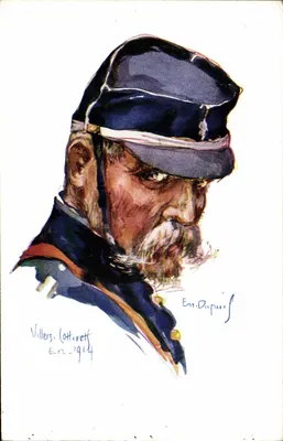 Soldado em uniforme — Viller Cotterett, 6.12.1914 — Enr. Dupuris