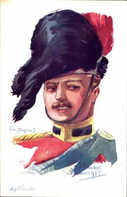 Highlander — soldado em uniforme — Emi. Dapin, Londres, janeiro 1915