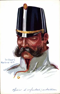 Oficial de infantaria (austriaco) — ilustração — Emi. Dupur, Maubeuge 1904