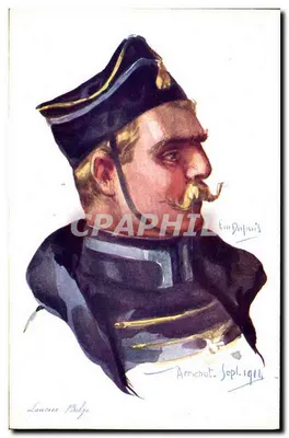 Retrato de um oficial belga — Arméchot, setembro de 1914 — desenho de Em. Dufour