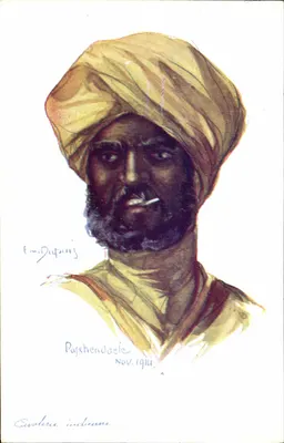Retrato de um homem indiano — Pashkendaele, novembro de 1914 — Em. Dupuis