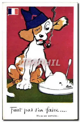 Cachorro em traje de bruxa — fumando um cachimbo — editor Trisé Paris N° 171