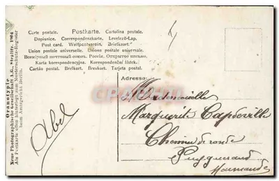 Giovane donna in abito elegante — editore Oranotypie, n° 104 — Verso
