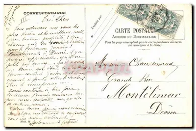 Flores violetas — Boas Vontades — Carta postal ilustrada — Verso