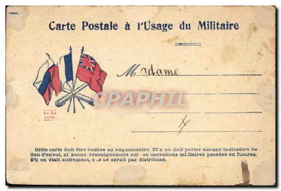 Cena florestal com cabana — carta postal militar — editor Ad Kz Paris — Verso