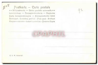 Sneeuwkindje — winterlandschap met hert — uitgever E. S. W. n° 247 — Achterkant
