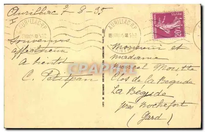 Aurillac — O Palácio de Justiça e Avenida da República — LL. — n° 103 — Verso
