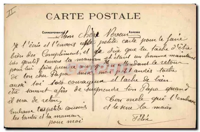 Dwa dzieci w strojach bretońskich — Przyjazne Witaj z Bretanii — wydawca G. Bataille, nr 4166 — Rewers