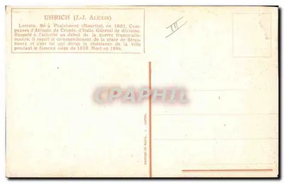 Geral Uhrich (J.-J. Alexis) — Strasbourg durante o cerco de 1870 — editor L. Vallet — Verso