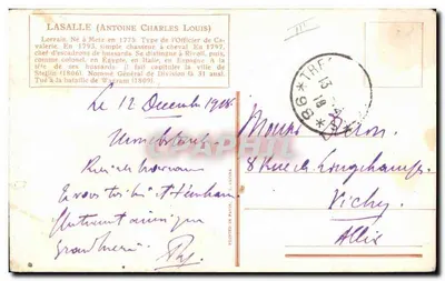 Antoine Charles Louis de Lasalle — Oficial de cavalaria — Editor não visível — Verso