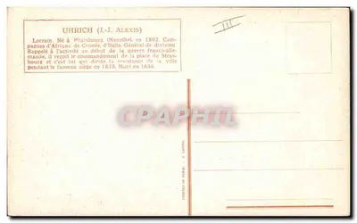 Geral Uhrich — Strasbourg durante o cerco de 1870 — I. Vallet — Verso