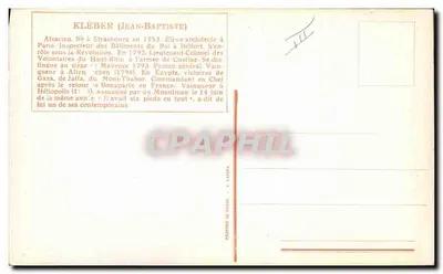 Kléber (Jean-Baptiste) — militar francês — L. Vallet — Verso