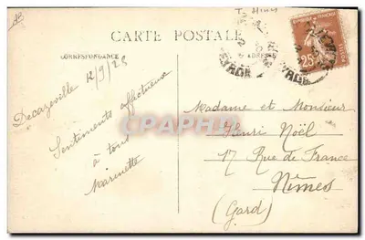 Decazeville — Descubrimiento de Lassaille — Editor impresor no visible — Reverso