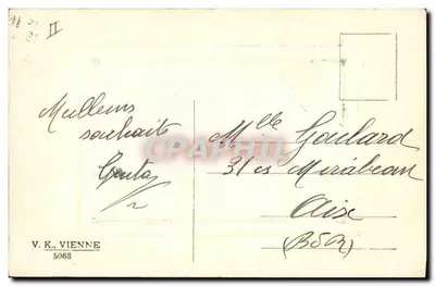 Paisagem invernal — Boa Ano — V.K. Viena 5063 — Verso