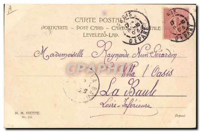 Mulher com buquê de íris — carta postal da Viena — editor M. M. Viena, n° 161 — Verso