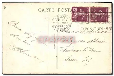 Presqu'île de Quiberon — Arche de la Grotte de Kergroix — Wydawca nieznany, n° 2850 — Rewers