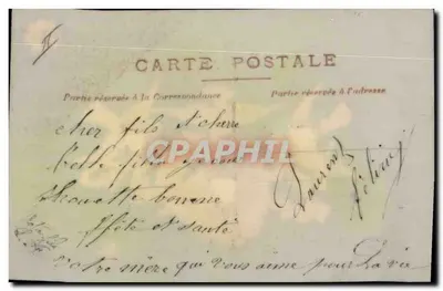 Três pombas — Lembrança — Carta postal — Verso