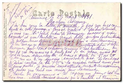 Amiens — Palácio de Justiça — Edição L. CARON & Amiens, n° 377 — Verso