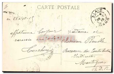 Alais - Palácio de Justiça e Liceu J.-B. Dumas — L. Malafosse, n° pap. Alais — Verso
