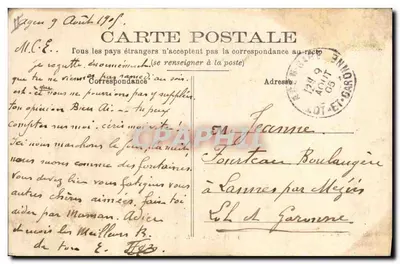Agen — O Palácio de Justiça — Fototipia Perret, Agen — Verso