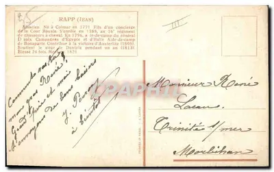 Jean Rapp — Soldado da Corte Real — L. Vallet — Verso